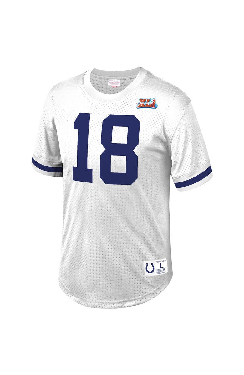Mitchell & Ness Men's Mitchell & Ness Peyton Manning White Indianapolis Colts Retired Player Name & Number Mesh Top, Alternate, color, White