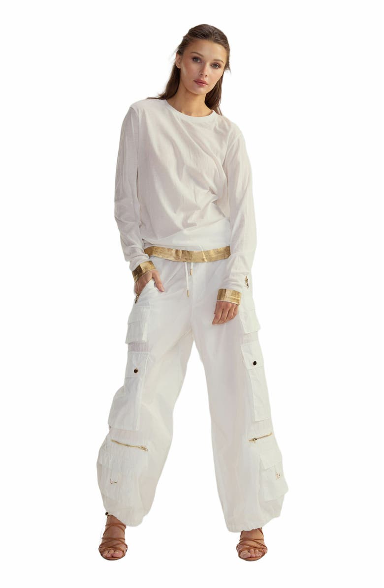 Cynthia Rowley Athena Long Sleeve Tee, Main, color, White