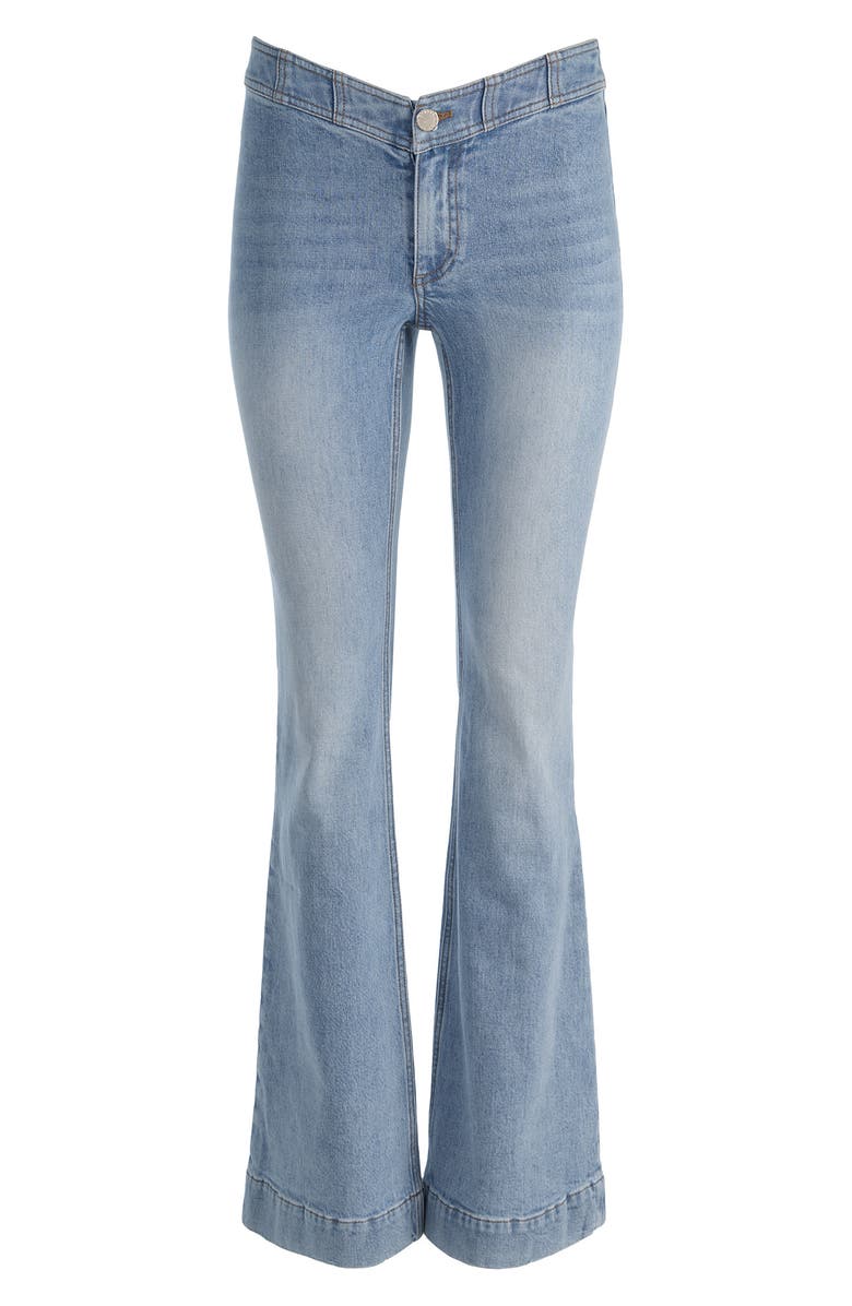 Alice + Olivia Chelsea Seamed Waist Wide Leg Jeans, Alternate, color, 