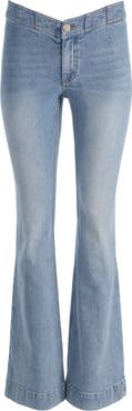 Alice + Olivia Chelsea Seamed Waist Wide Leg Jeans