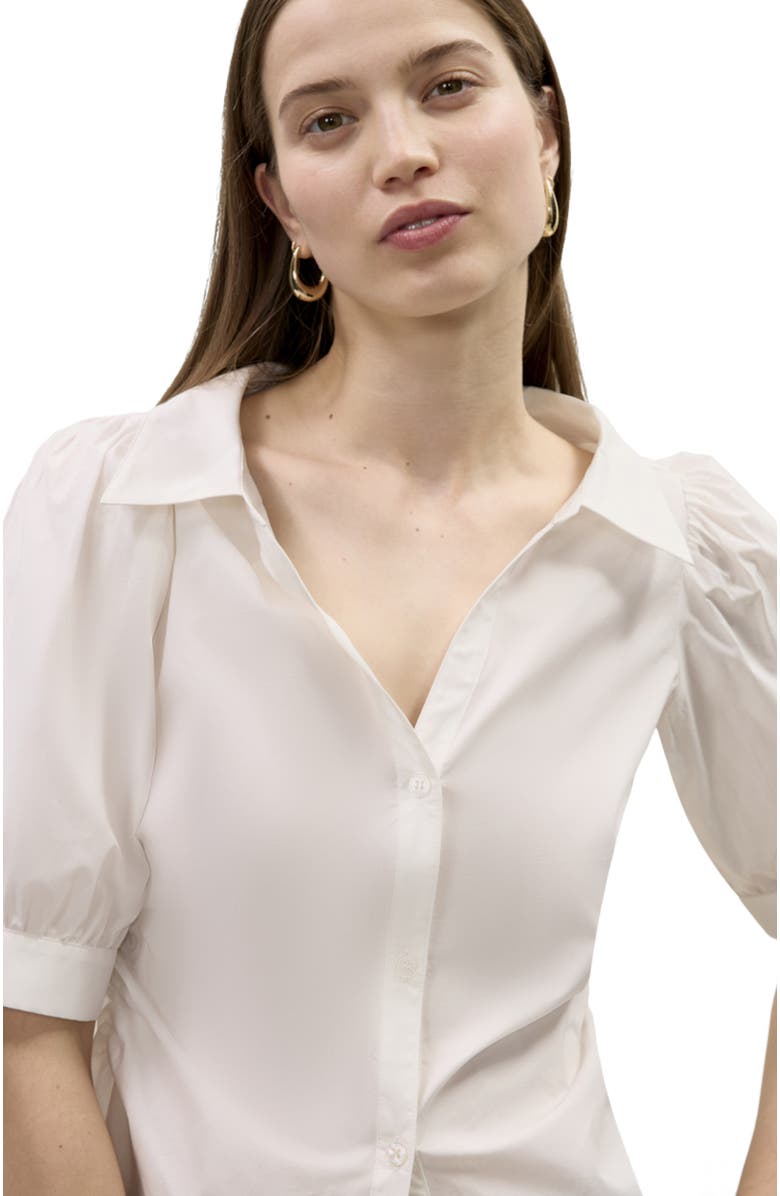 Rebecca Taylor Isla Poplin Shirt, Alternate, color, Milk