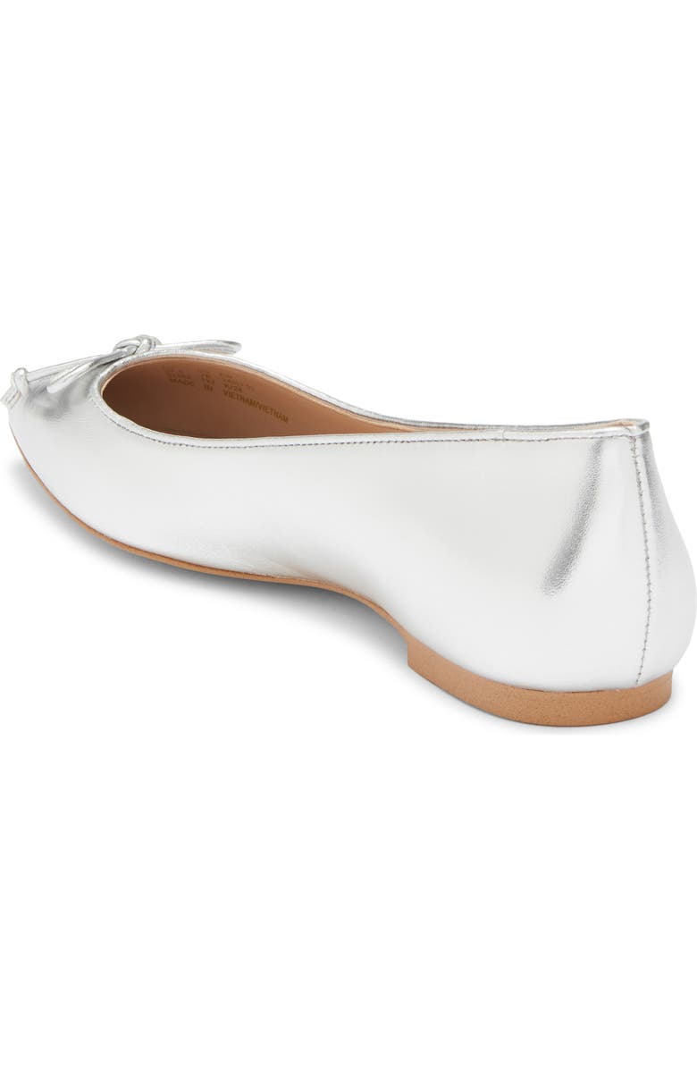 Stuart Weitzman Gabby Bow Flat, Alternate, color, Silver