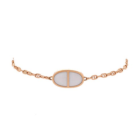Chaine d'Ancre Verso Bracelet 18K Rose Gold with Ceramic