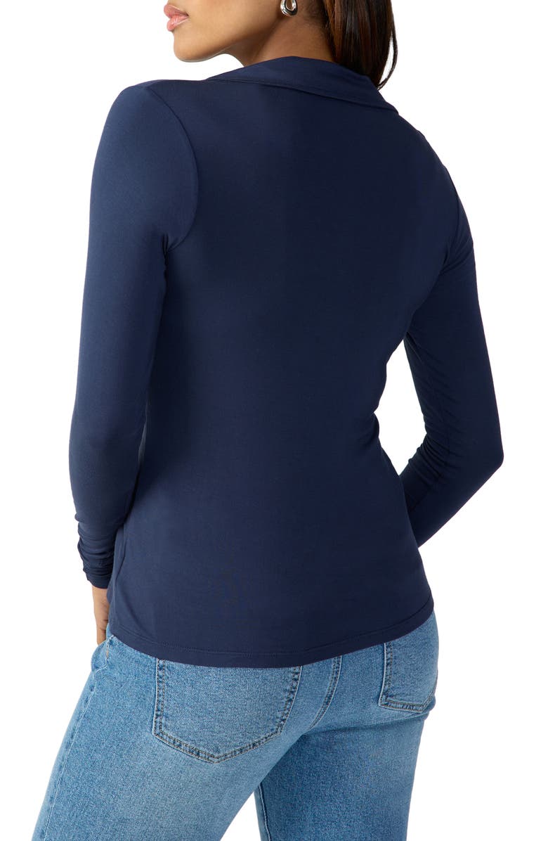 Sanctuary Dreamgirl Twist Front Top, Alternate, color, Navy Refle