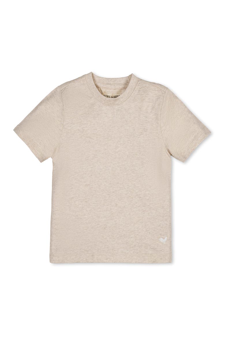 Kids' Organic Short Sleeve Henley Tee, Main, color, Oatmeal Heather