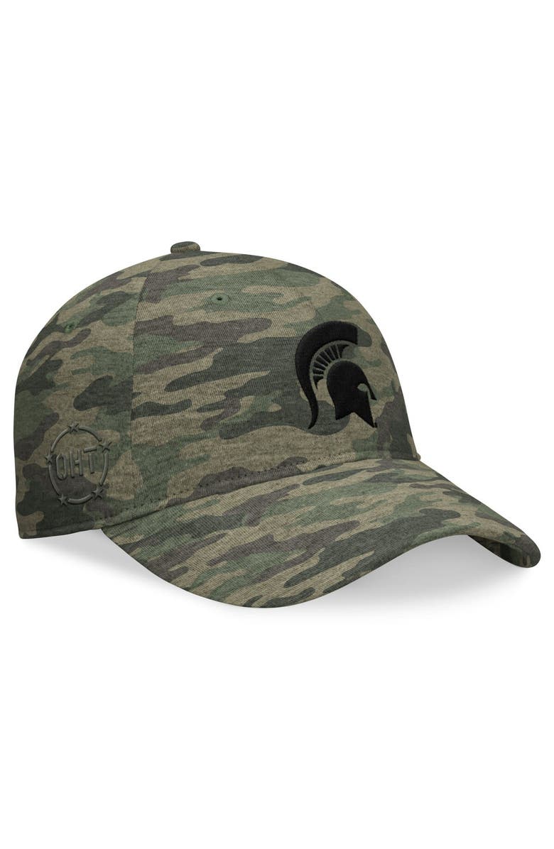 TOP OF THE WORLD Men's Top of the World Camo Michigan State Spartans OHT Military Appreciation Hound Adjustable Hat, Alternate, color, 