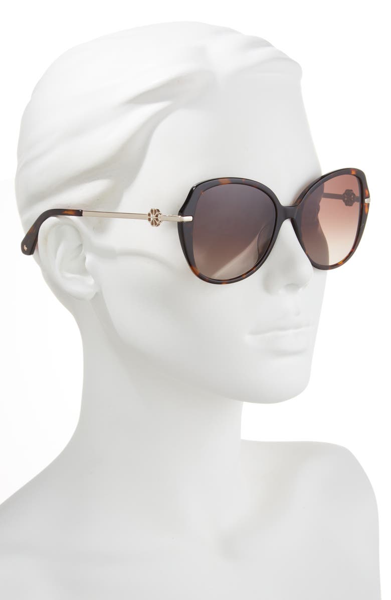 Kate Spade New York taliyahgs 57mm round sunglasses, Alternate, color, Havana
