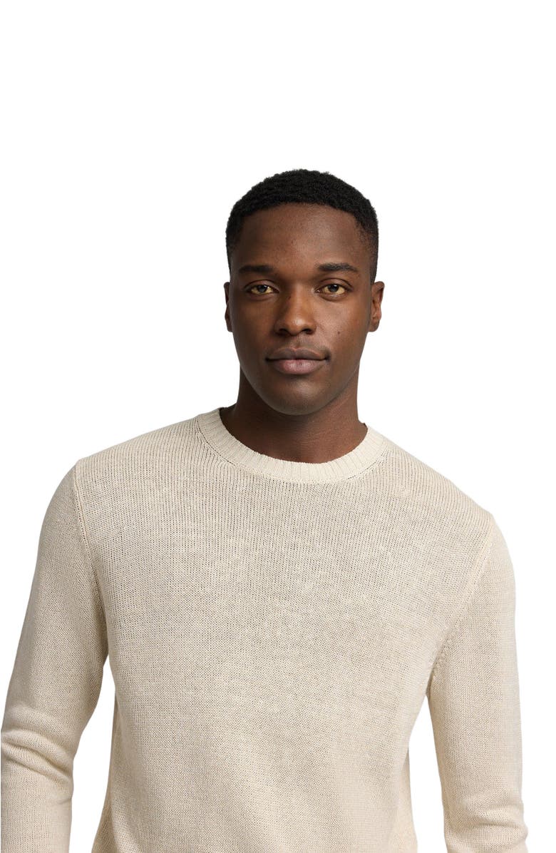 Onia Silk Linen Long Sleeve Crewneck Sweater, Alternate, color, Taupe
