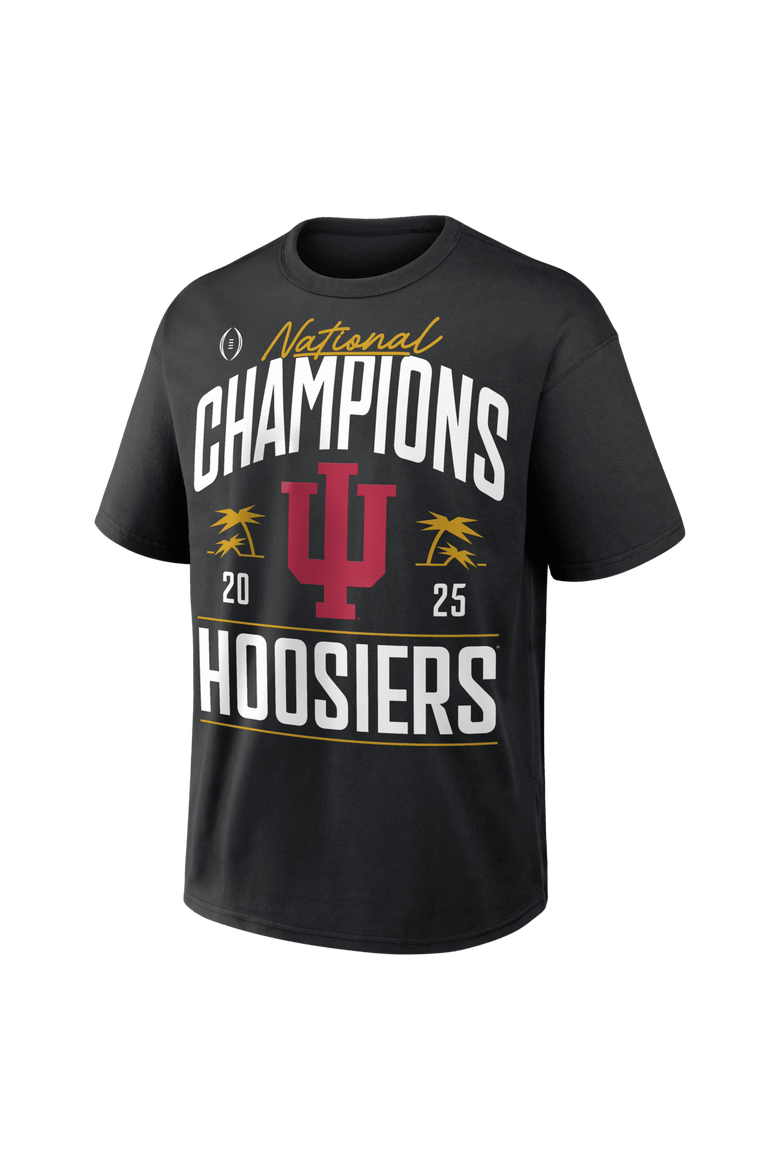 Men's Nike Max 90  Black Indiana Hoosiers College Football Playoff 2025 National Champions Locker Room Authentic T-Shirt, Alternate, color, Black
