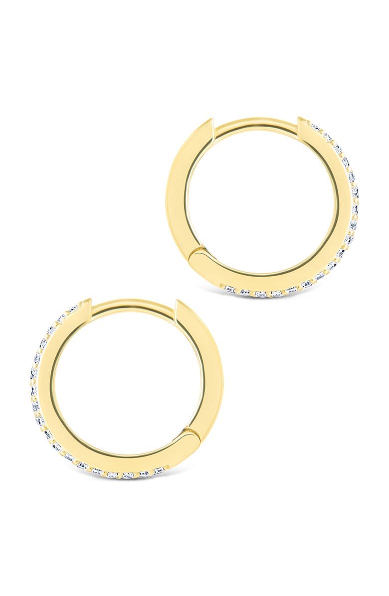 Sterling Forever Emerson Cubic Zirconia Hoop Earrings, Alternate, color, Gold