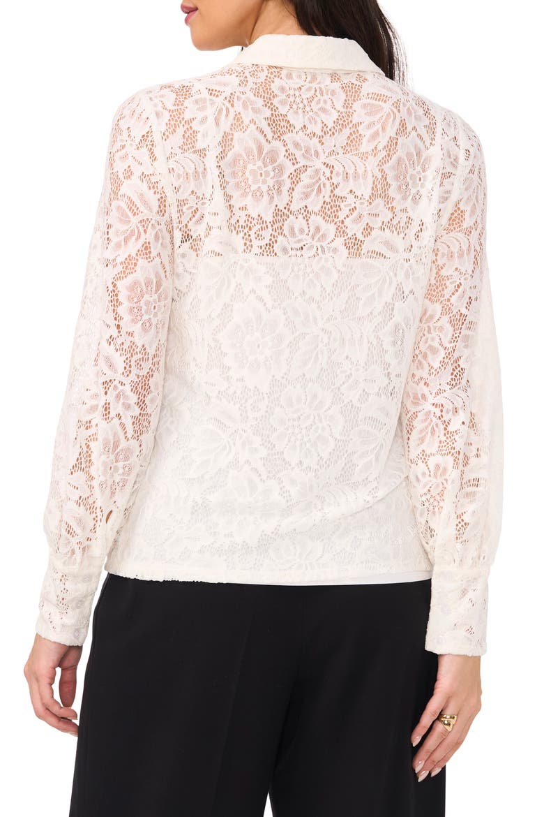 Lace Button-Up Shirt, Alternate, color, NEW IVORY