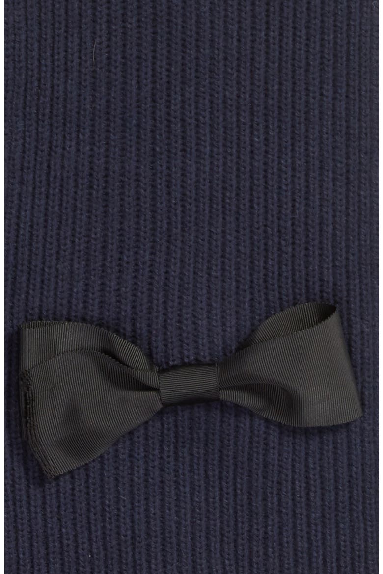 grosgrain bow muffler scarf, Alternate, color, RICH NAVY