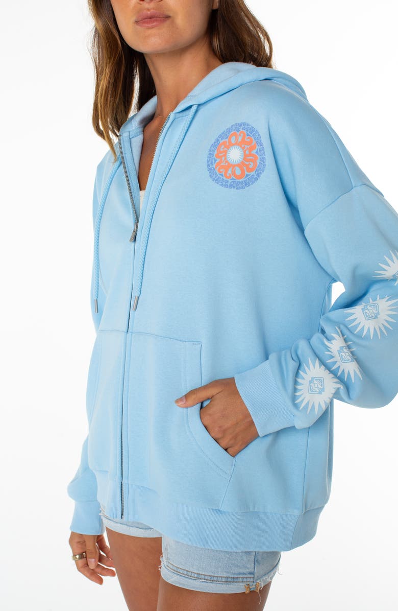 Roxy Evening Lineup Full Zip Fleece Graphic Hoodie, Alternate, color, 