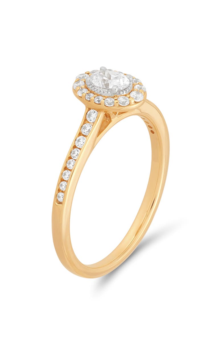 Frankie & Zoe 10K Yellow Gold Oval Diamond Halo Ring, Alternate, color, Yellow Gold