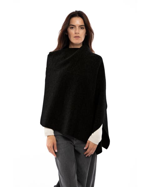 Double-Knit Pure Cashmere Cape Wrap