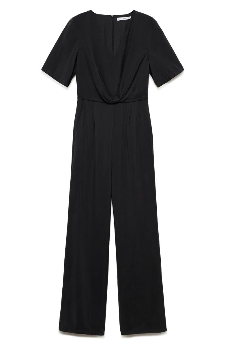 MANGO Knotted Short Sleeve Jumpsuit, Alternate, color,