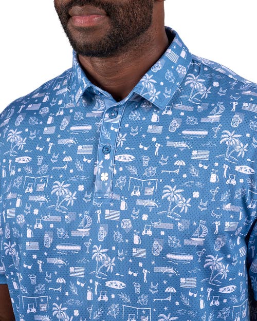 Black Clover Vacation Nation Polo In Blue