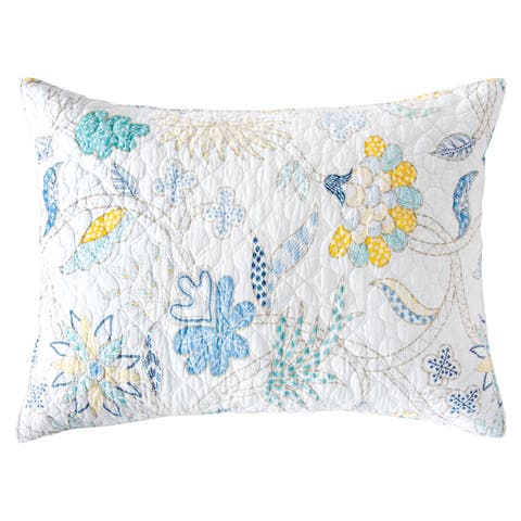 20" x 26" Colonial Williamsburg Brie Lagoon Cotton Standard Sham - Machine Washable