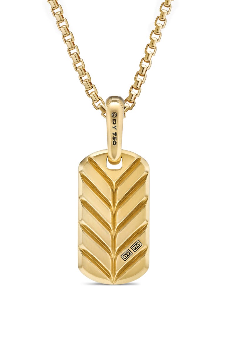 Men's Chevron Tag, 21mm, Alternate, color, 18K YELLOW GOLD/ BLACK ONYX