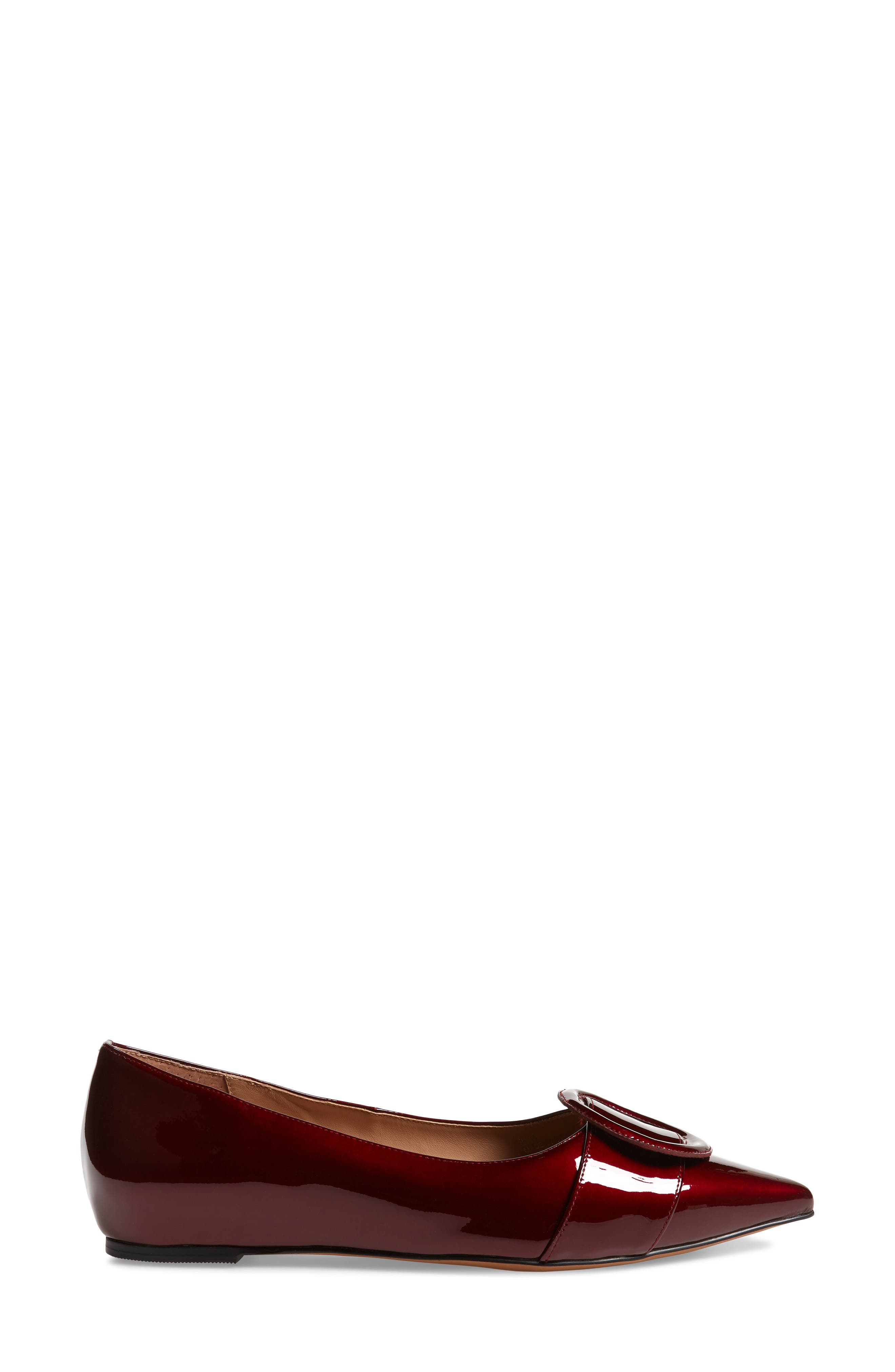 Niola Skimmer Flat, Alternate, color, BURGUNDY PATENT LEATHER