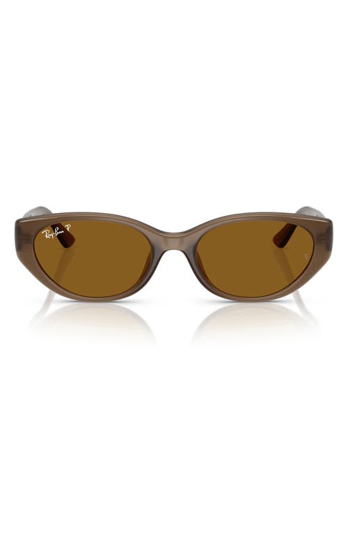 Ray-Ban 55mm Polarized Pillow Sunglasses in Transparent Brown at Nordstrom