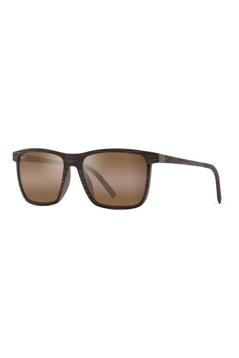 One Way 55mm PolarizedPlus2® Rectangular Sunglasses, Alternate, color, BROWN STRIPE