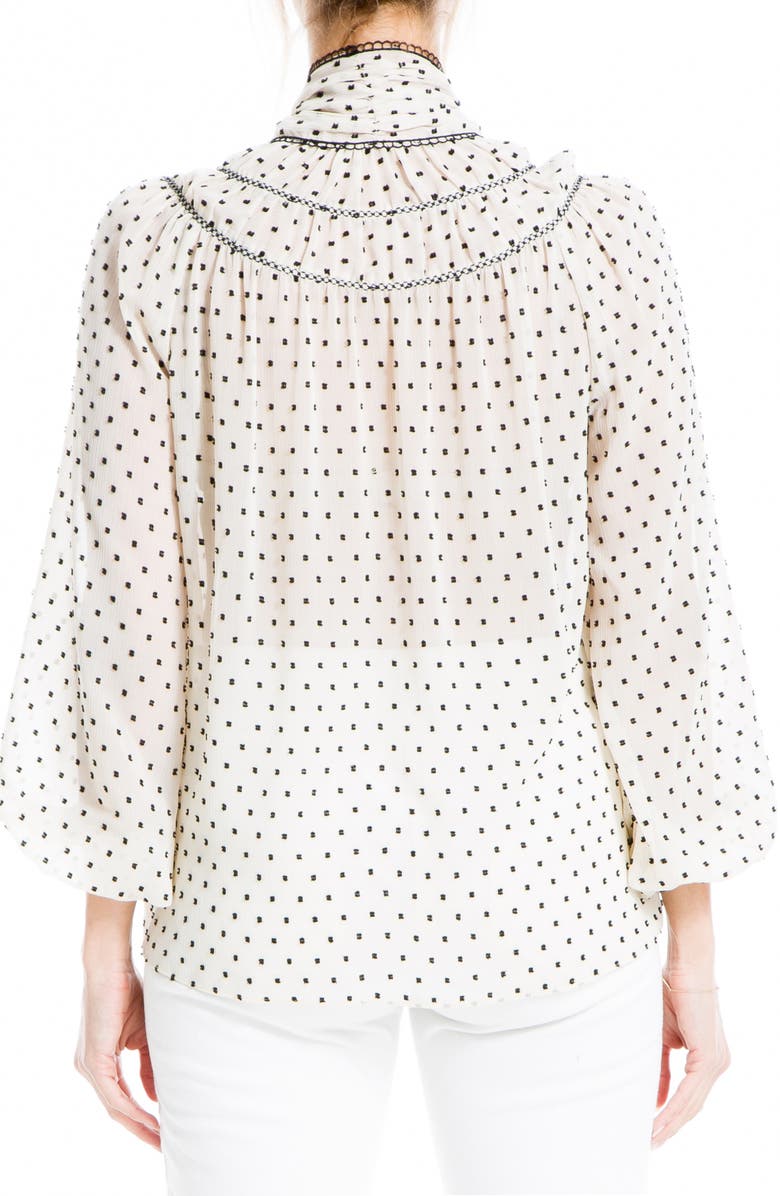 MAX STUDIO Bow Tie Clip Dot Blouse, Alternate, color,