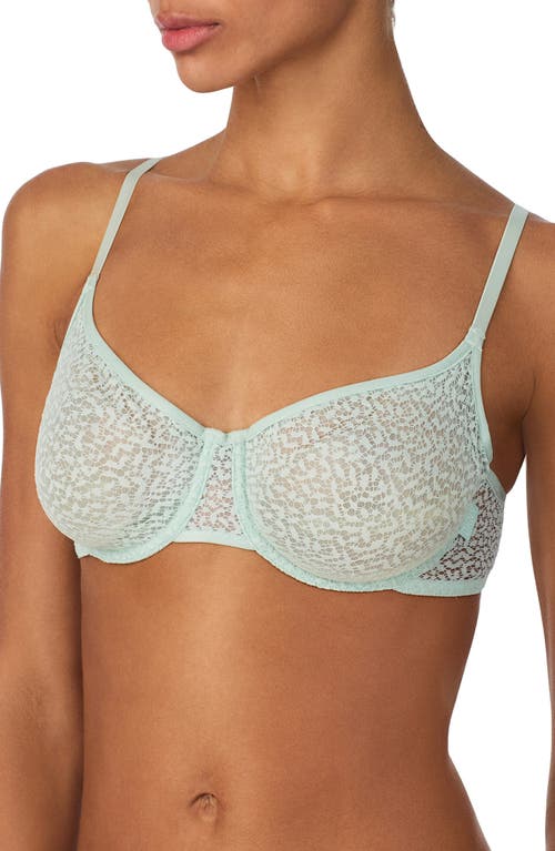 Shop Dkny Modern Lace Unlined Demi Bra In Surf Spray
