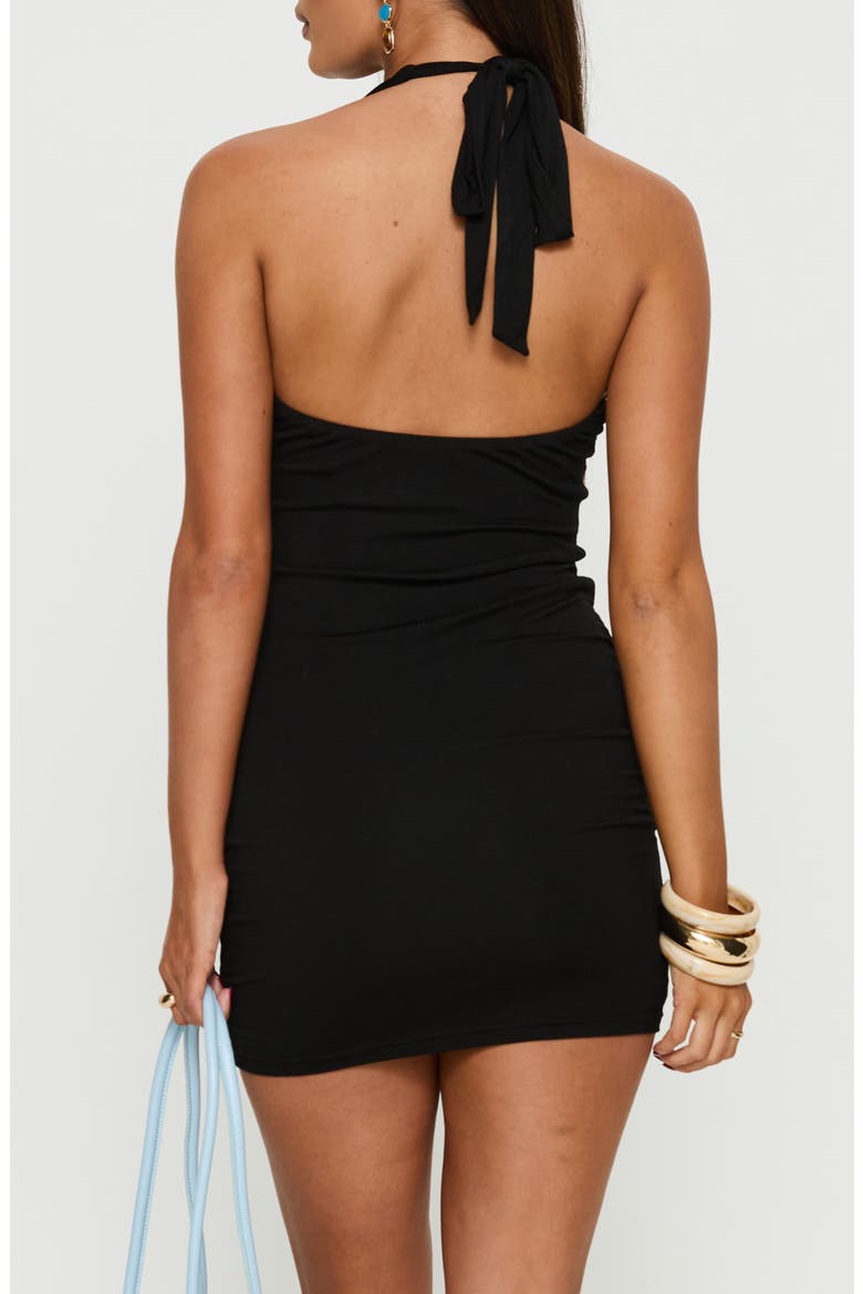 Margeaux Hardware Halter Minidress, Alternate, color, BLACK