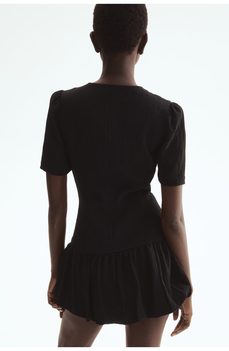 H&M Bubble-hem dress, Alternate, color, Black