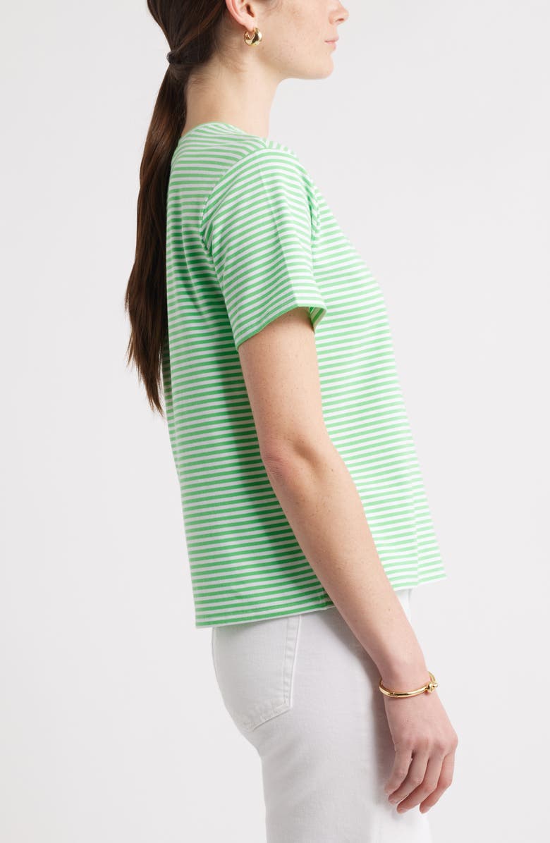 Caslon<sup>®</sup> Stripe Crop T-Shirt, Alternate, color, Green- White Beck Stripe