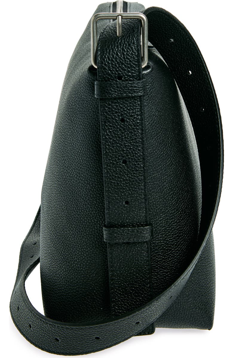 Balenciaga Small Debit Leather Messenger Bag, Alternate, color, 1000 Black