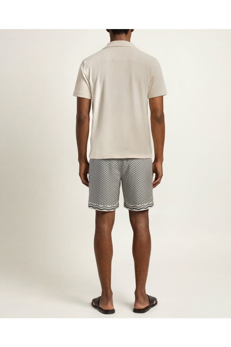Setter Seersucker Shorter Length Swim Shorts, Alternate, color, WHITE SAND/NIGHT IRIS