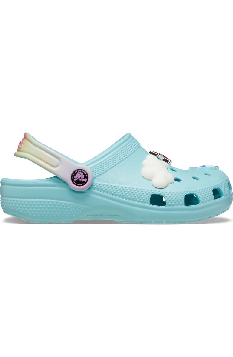 CROCS Kids' Classic Rainbow Crystal Embellished Clog, Alternate, color, Pure Water