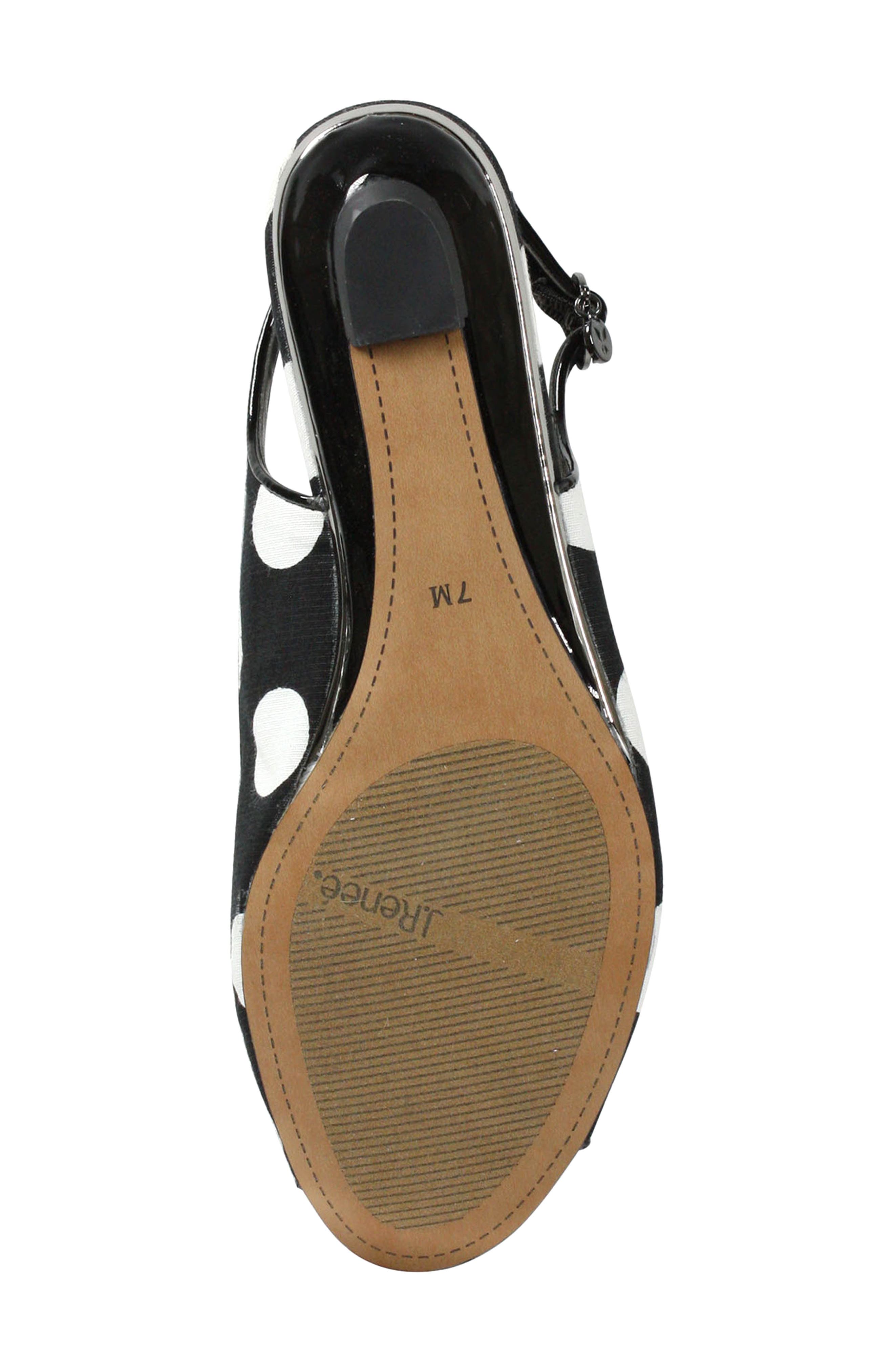 Elleyette Slingback Sandal, Alternate, color, BLACK/ WHITE POLKA DOT FABRIC