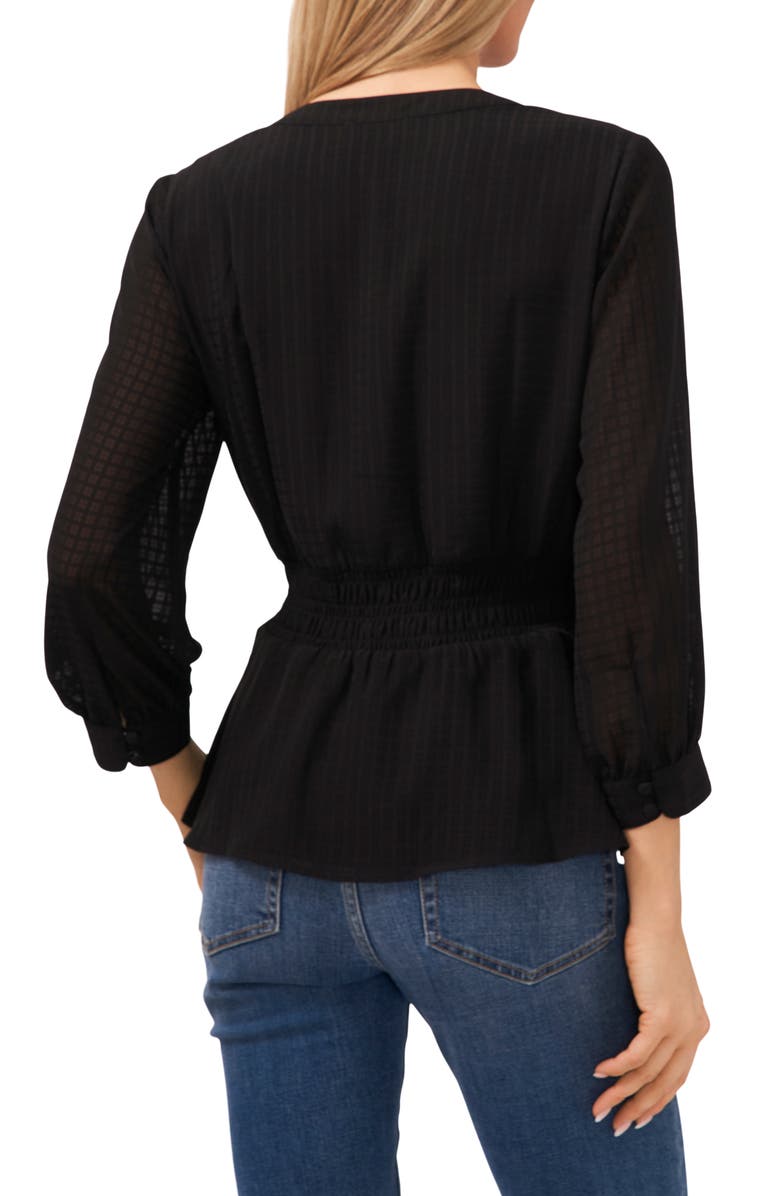 CeCe Ruffle Split Neck Chiffon Blouse, Alternate, color, 