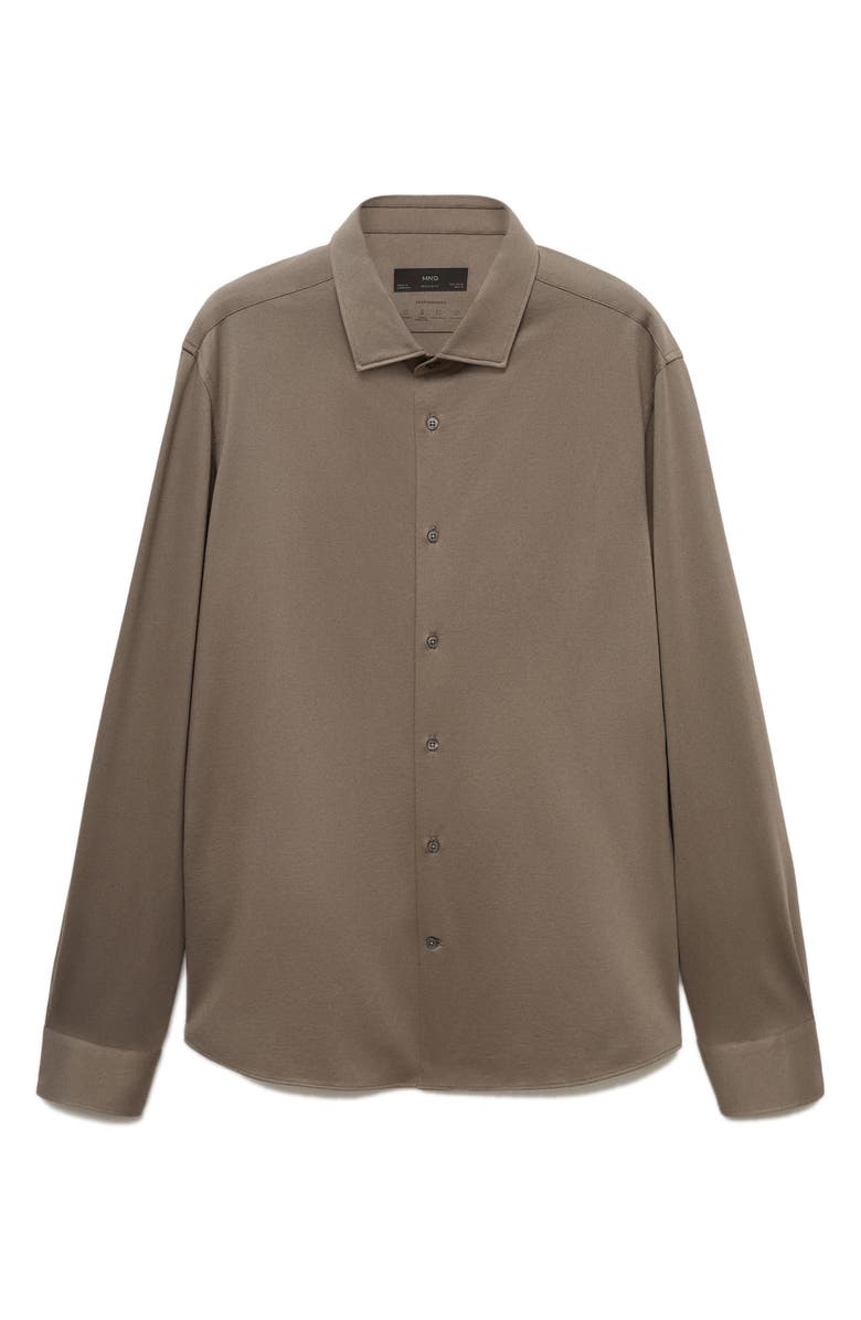 MANGO Regular Fit Cotton Blend Button-Up Shirt, Alternate, color, 