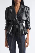 Cinq à Sept Yates Faux Leather Short Trench Jacket
