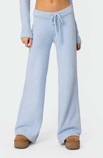 台湾発【STUDIO DOE】Soft knitted micro-flared trousers EDIKTED Plush Supersoft Knit Drawstring Pants | Nordstrom