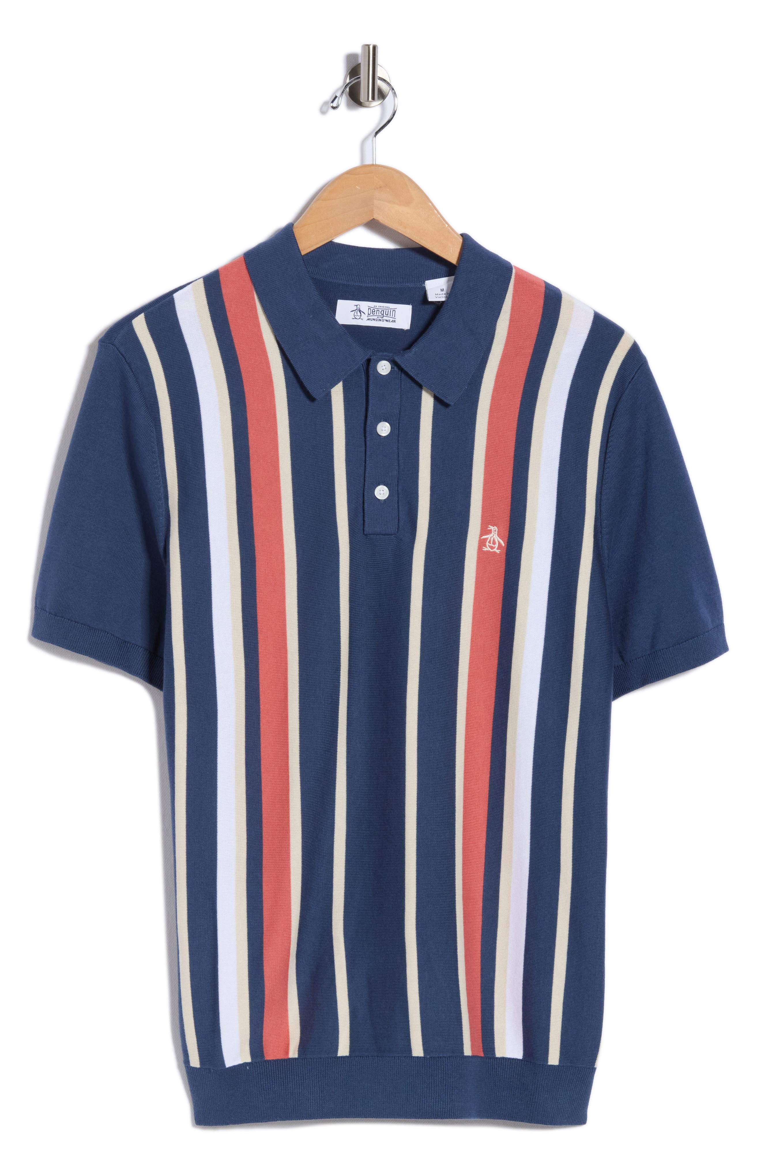 Original Penguin Stripe Cotton Polo Sweater