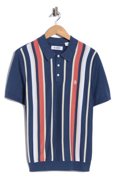 Stripe Cotton Polo Sweater