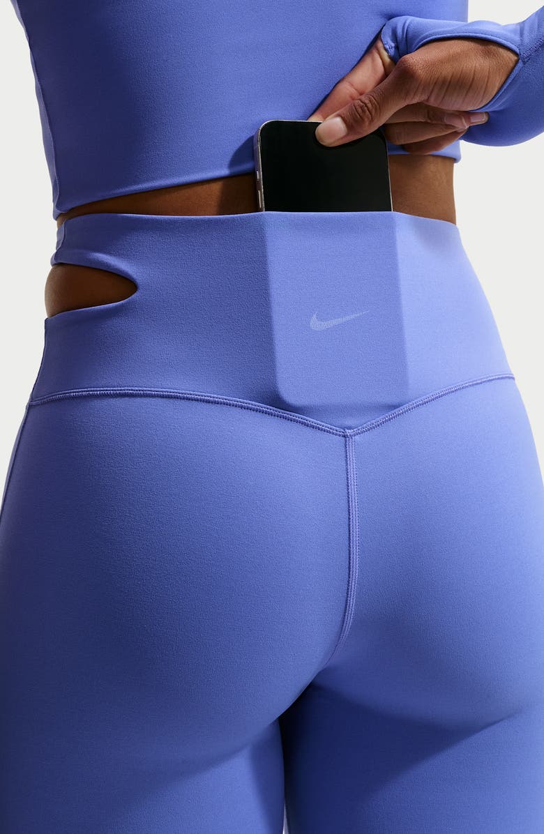 Nike Zenvy High Waist Flared Leggings, Alternate, color, Sapphire/ White