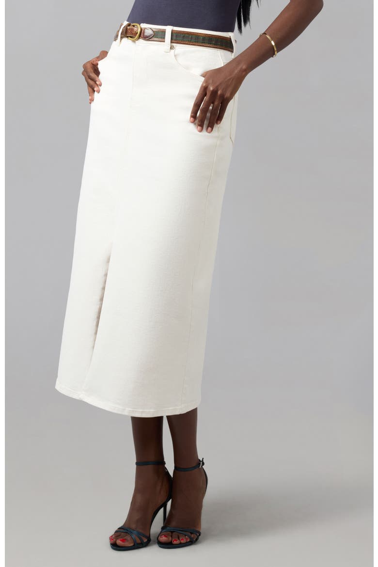 Halston High Rise Maxi Skirt, Alternate, color, RAW