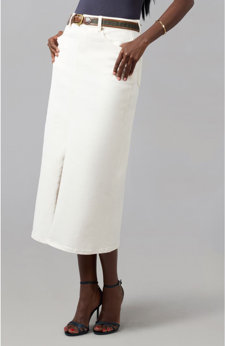 Lola Denim Halston High Rise Maxi Skirt, Alternate, color, Raw