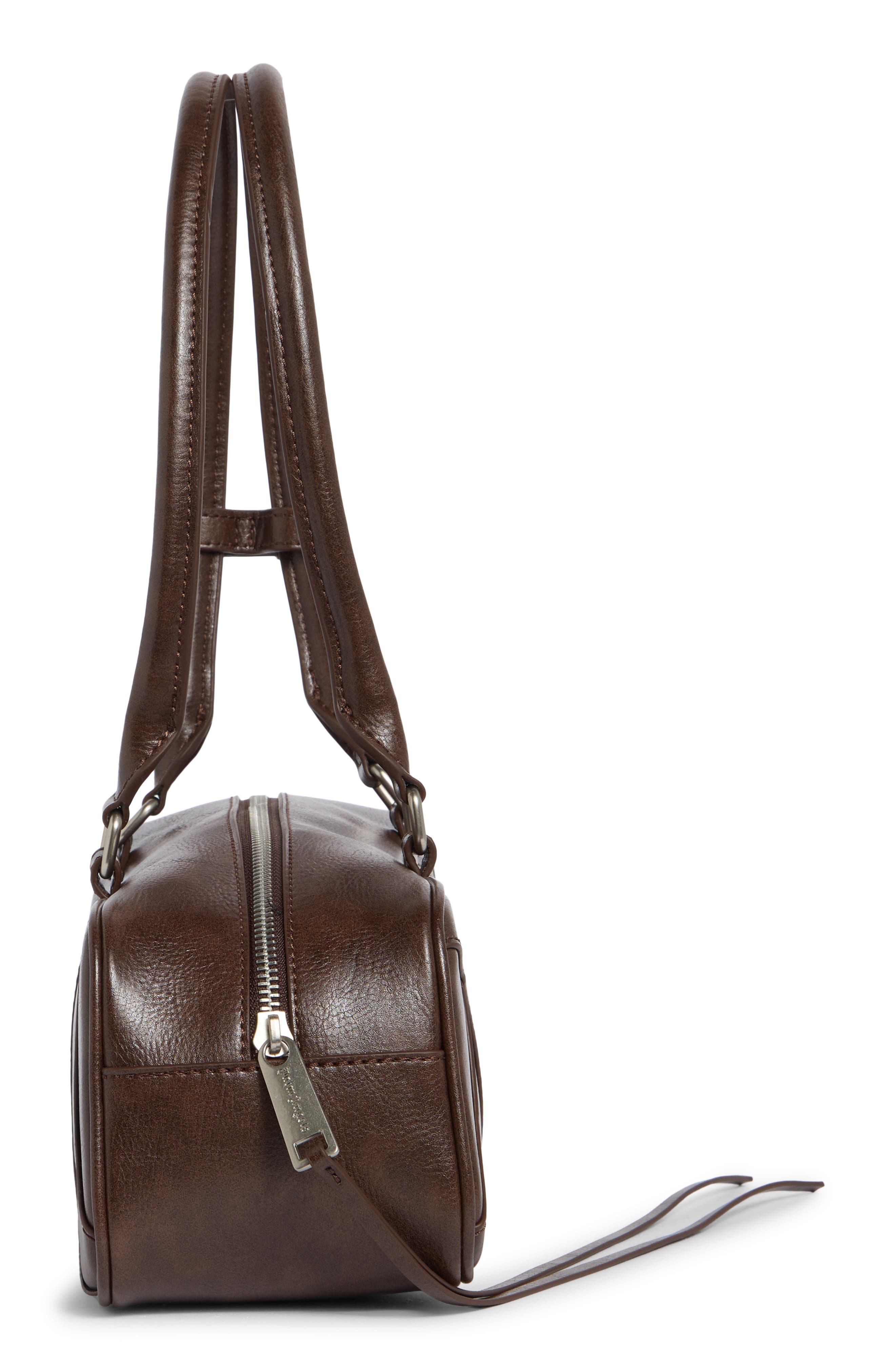 Patchwork East/West Satchel, Alternate, color, BROWN