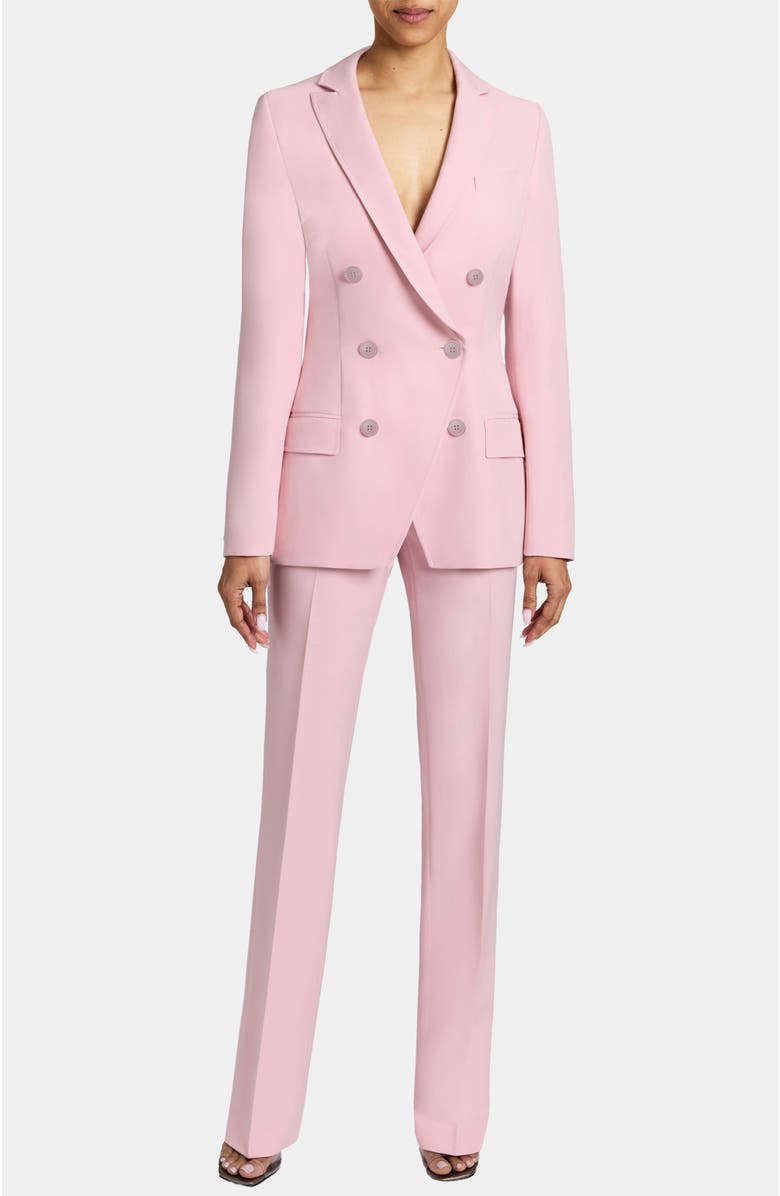 Santorelli PACO Double Breasted Jacket in Soft Stretch Crepe, Alternate, color, Sweet Pea