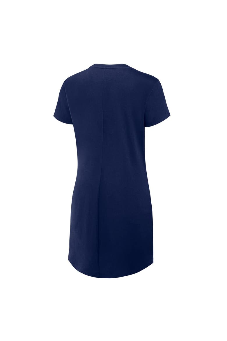 Women's Fanatics Navy New York Yankees Ruched Drape T-Shirt Dress, Alternate, color, Navy