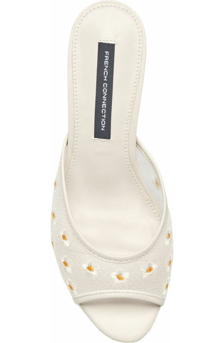 French Connection Nancy Mesh Embroidered Kitten Heel, Alternate, color, White