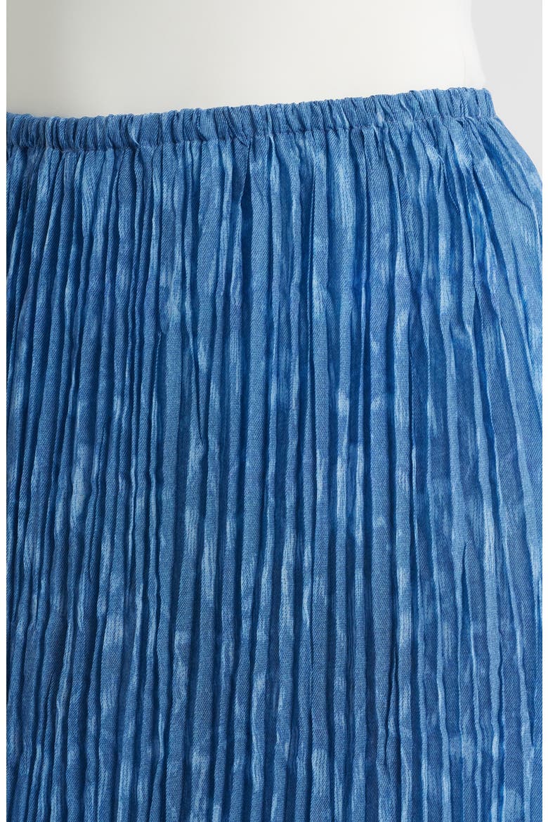 Pleated Midi Skirt, Alternate, color, INDIGO IKAT FLORAL