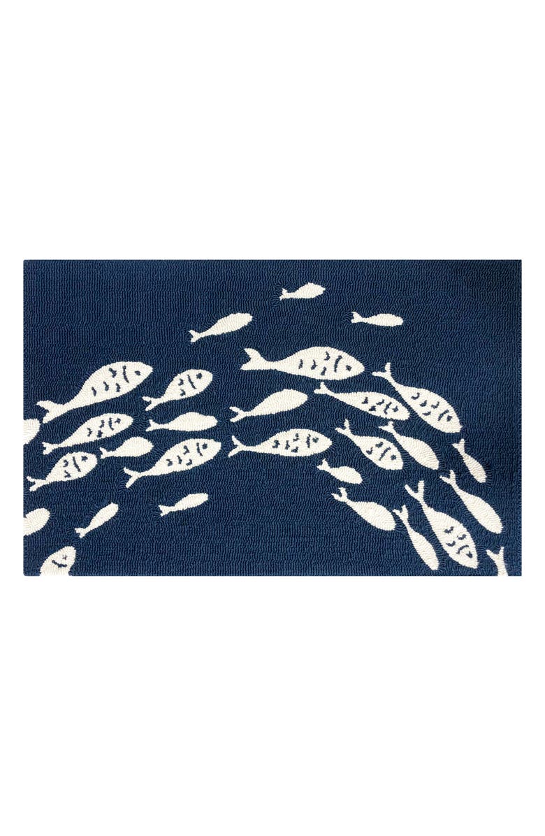 R16 HOME Fish Crossing Tufted Doormat, Main, color, Indigo/ Cream